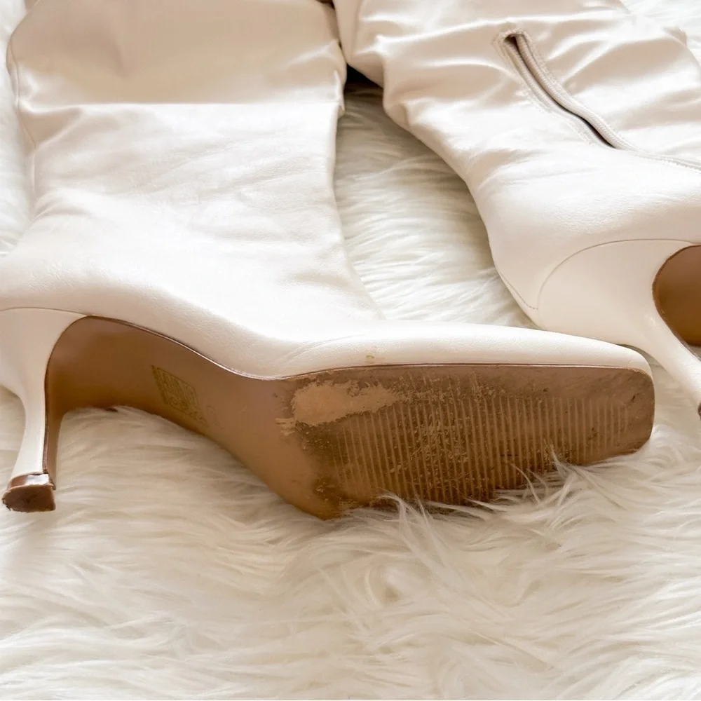 Journee Collection Cream Slouchy Over the Knee Boots